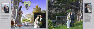<strong>Small Wedding</strong><br />The intimacy and beauty of a small wedding is captured beautifully when we work together from the morning of the event to the walk on the beach after the ceremonies. The book can be produced in a number of sizes and styles. This one was a 10 x 13 landscape hardcover book with dust jacket. It had 53 pages and 75 photos.