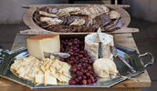 <strong>Catering Photo</strong><br />Cheese and grapes anyone? An enticing image of a caterers offerings can attract customers. This tray of goodies is by Oui Cook of Mendocino.