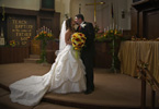 <strong>Weddings</strong><br /> A formal but intimate pose of the bride and groom after the ceremony.