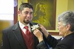 <strong>Weddings</strong><br /> The groom's last minute prep before heading to the altar.